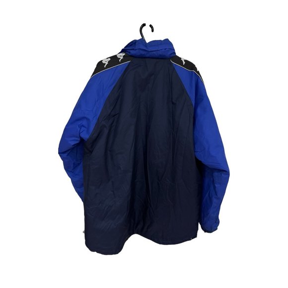 COPY - Vintage Kappa Hooded Coat Jacket Soccer Bench Coat Blue Mens Size L - Picture 2 of 6